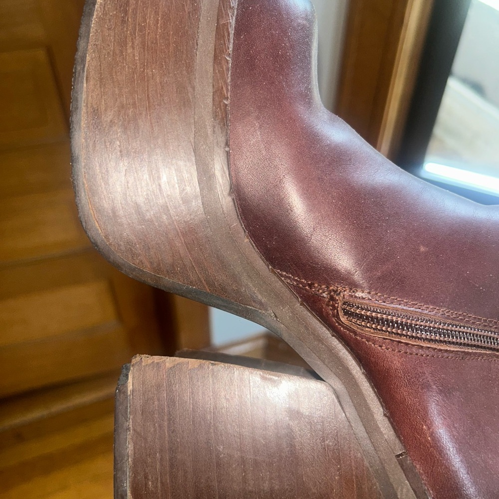 Vintage Sonax 70s Chunky Platform Brown Mahogany Boots - Picture 9 of 10